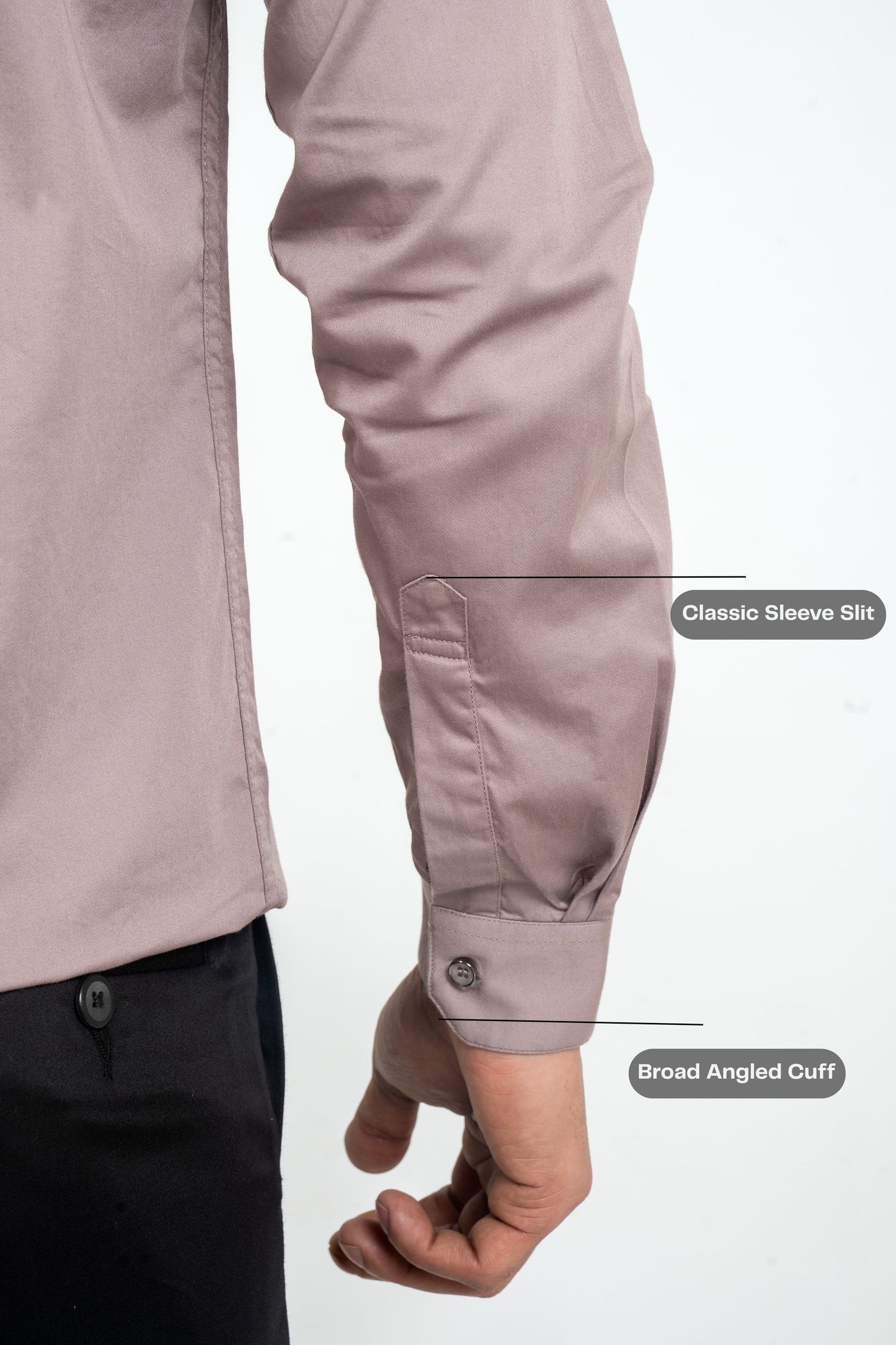 Dusky Orchid Workflow Cotton Satin Solid Shirt
