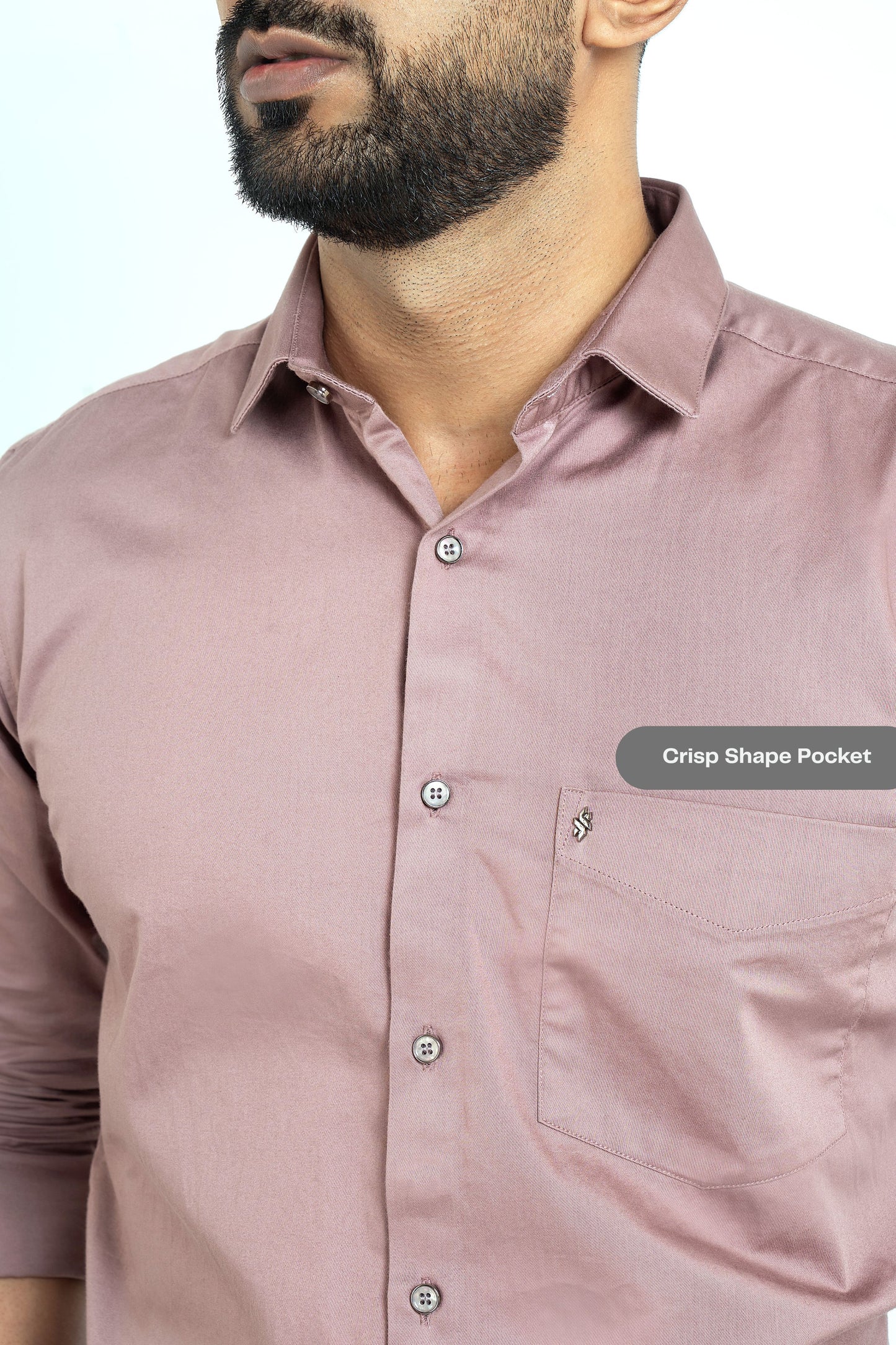 Dusky Orchid Workflow Cotton Satin Solid Shirt