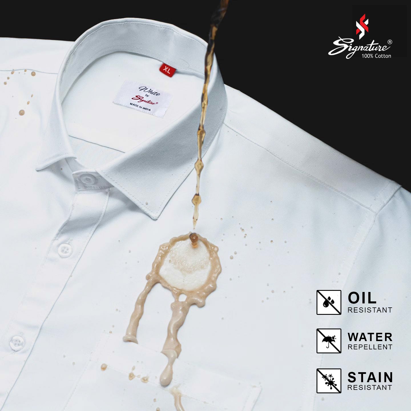 White Workflow Water Resistant Solid Shirt