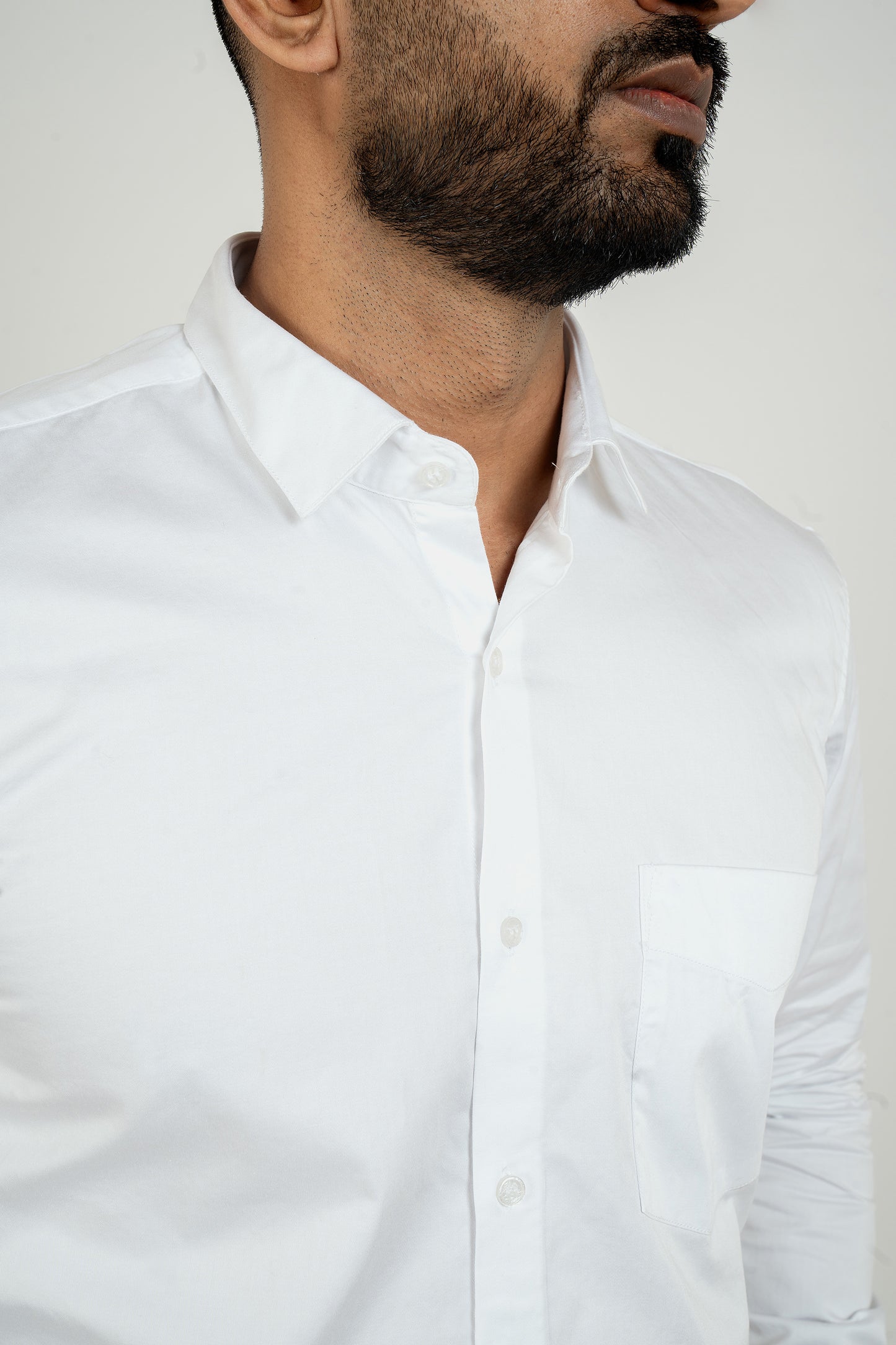 White Workflow Water Resistant Solid Shirt