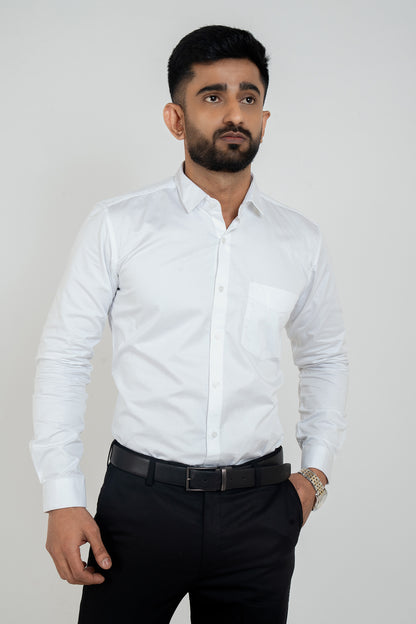 White Workflow Water Resistant Solid Shirt